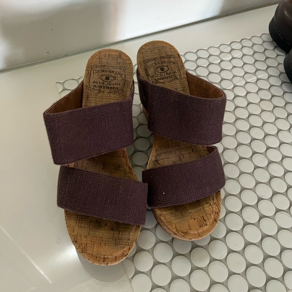 Lucky Brand  Brown Wedge Sandals #Y2K - Picture 4 of 7